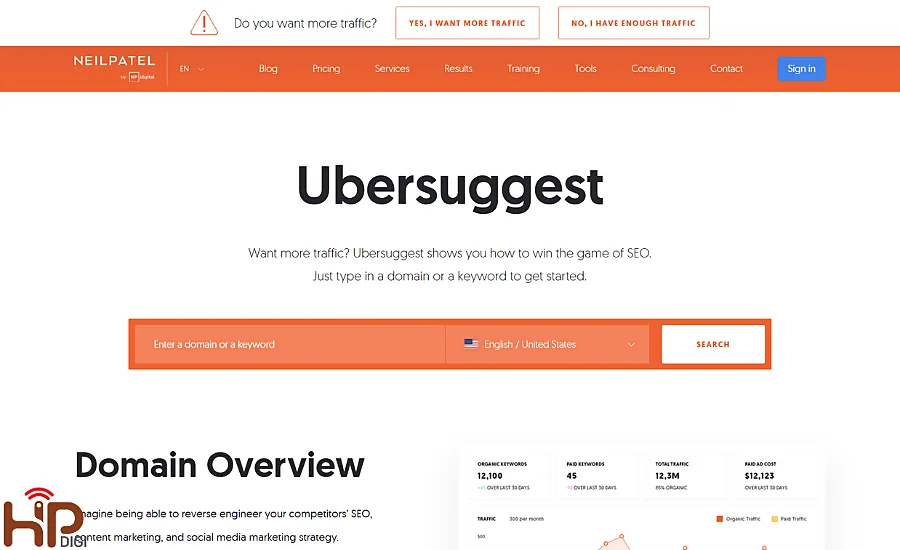 công cụ nghiên cứu từ khóa Ubersuggest