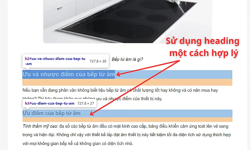 bài viết chuẩn SEO sử dụng heading hợp lý