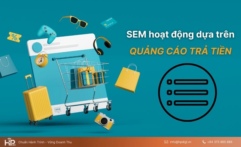 SEM hoạt động như một cuộc đấu giá, nơi quảng cáo cạnh tranh để giành vị trí cao trên trang kết quả tìm kiếm