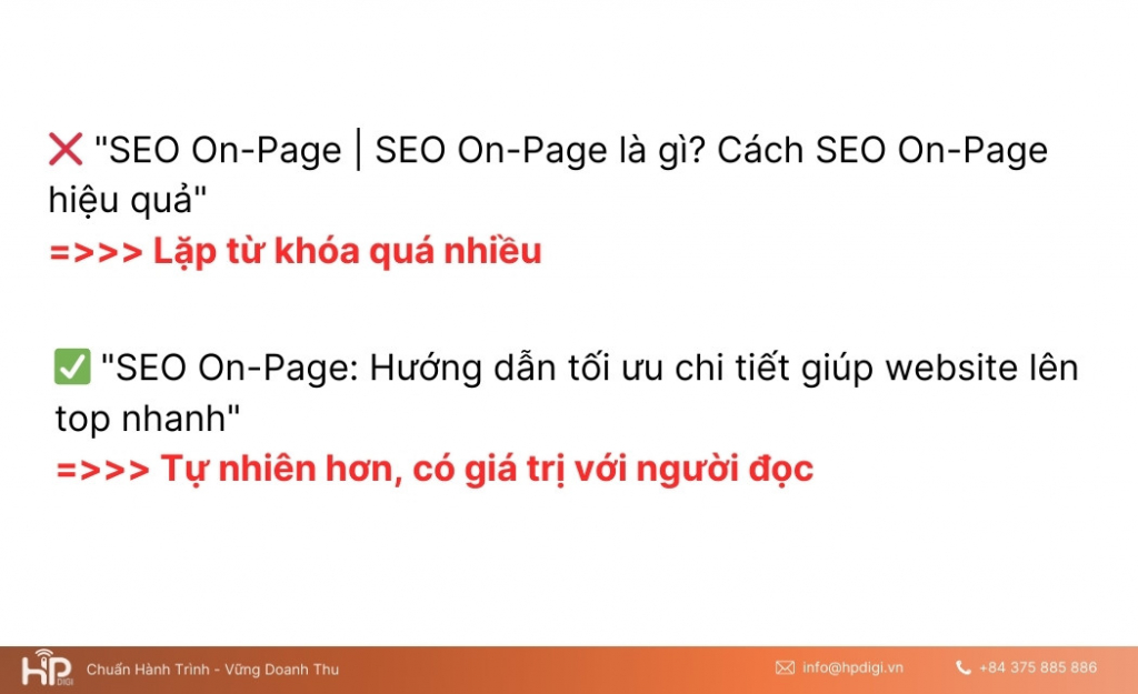 Tiêu đề thu hút hơn khi từ khóa được lồng ghép tự nhiên và tinh tế