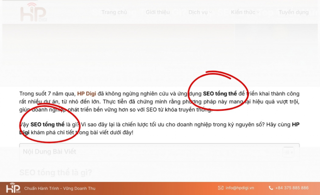 In đậm từ khóa chính một cách tự nhiên để giúp nội dung nổi bật và thân thiện hơn với công cụ tìm kiếm